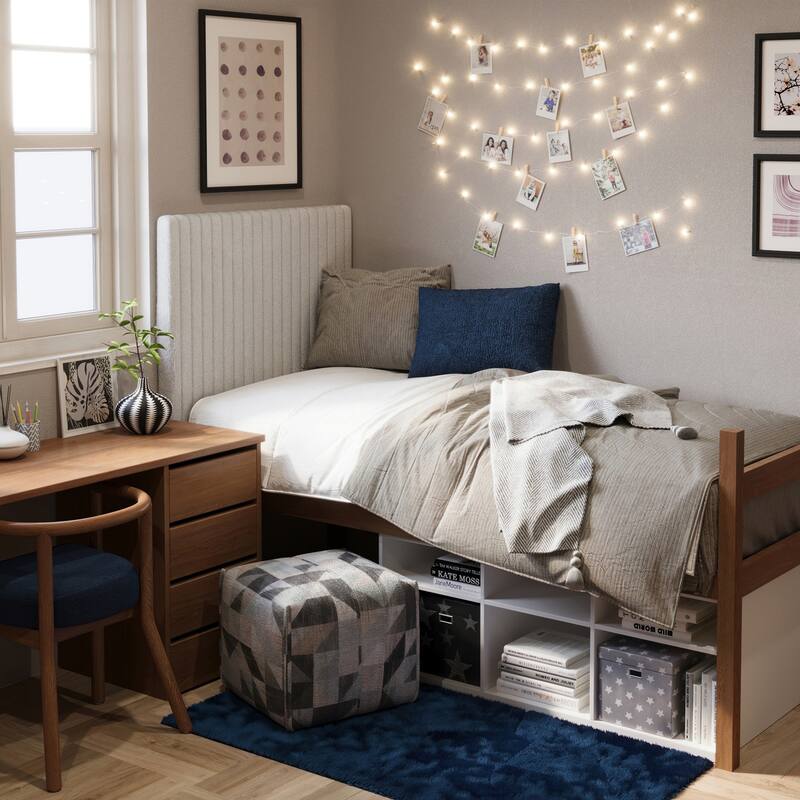 Rainha® - USA Made Plush Foam Dorm Headboard - White
