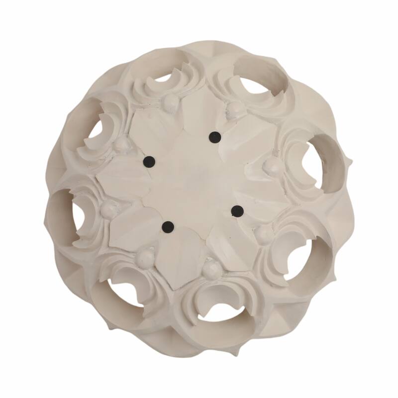 Artistic Decorative Bowl with Sculptural Cut-Out Design - 16", Tan