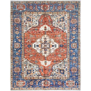 Shahbanu Rugs Smashed Pumpkin Orange Hand Knotted Velvety Wool Broad ...