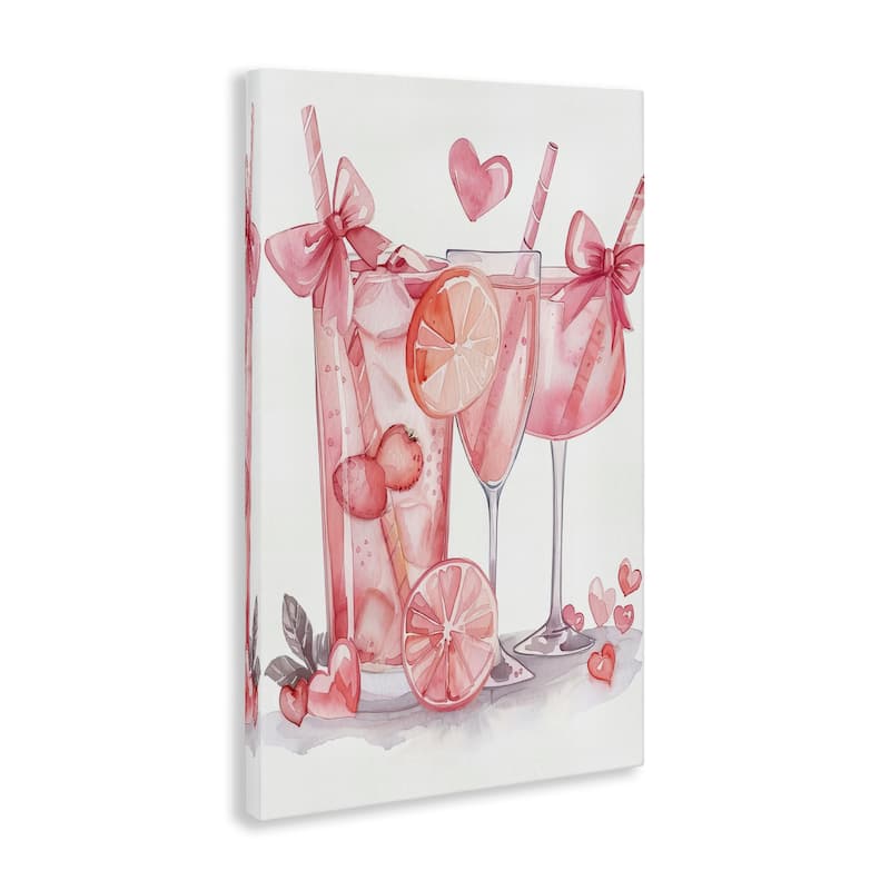 Stupell Pink Glam Cocktail Party Canvas Wall Art Design By LSR Design Studio