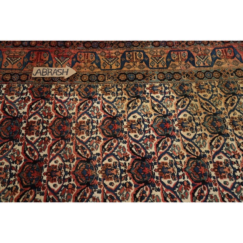 Hand Knotted Oriental 100% Wool Carpet Traditional Floral Beige & Ivories Bidjar Area Rug - 6' 11'' X 5' 0''
