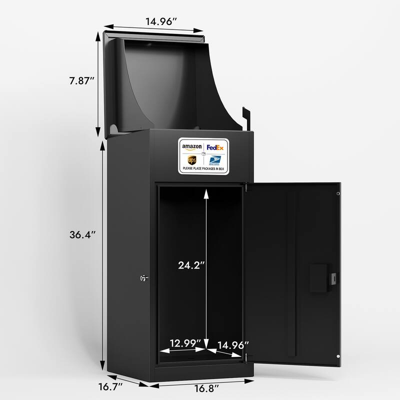 Package Delivery Box for Outside with Lock,Heavy-Duty Steel Package Drop Box with Anti-Theft Design,Weather-Resistant