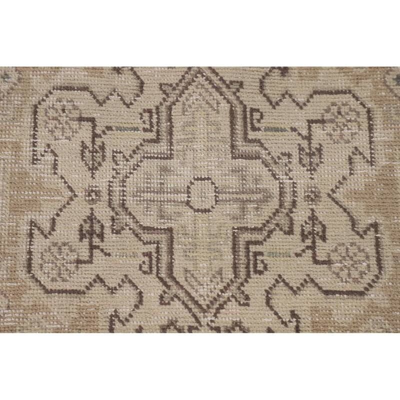 Distressed Tabriz Persian Vintage Rug Handmade Medallion Wool Carpet - 6'5"x 9'6"
