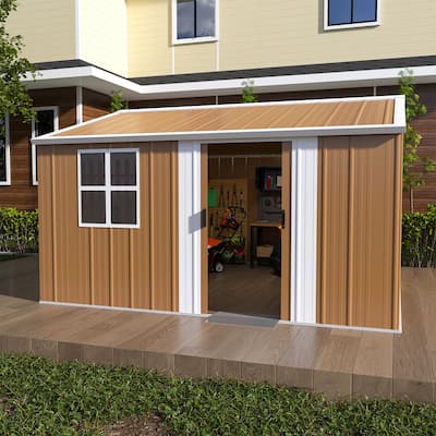 12x10 FT Metal Storage Shed – Windows, Lockable Door & Ventilation – Weatherproof for Backyard & Tools‌ - 12x10 FT
