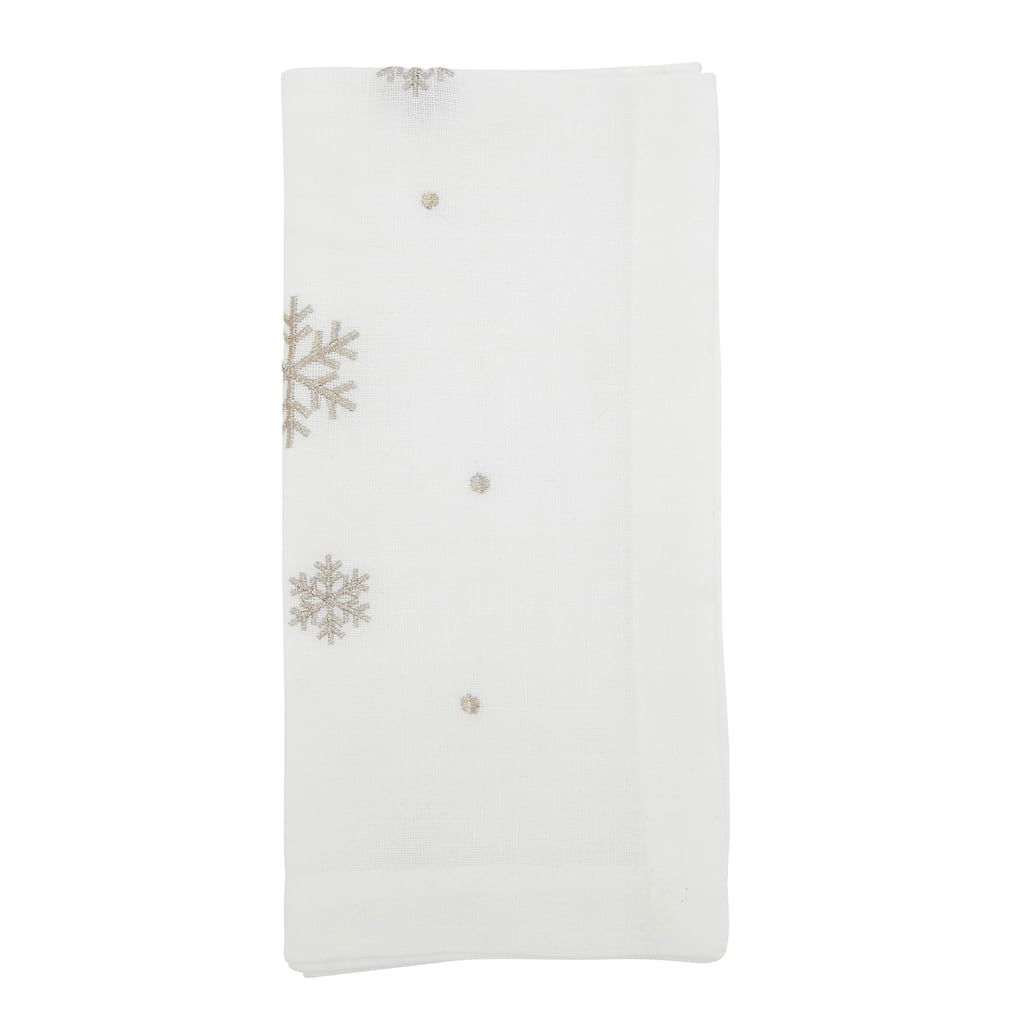 Frozen Elegance Embroidered Snowflake Napkin (Set of 4)
