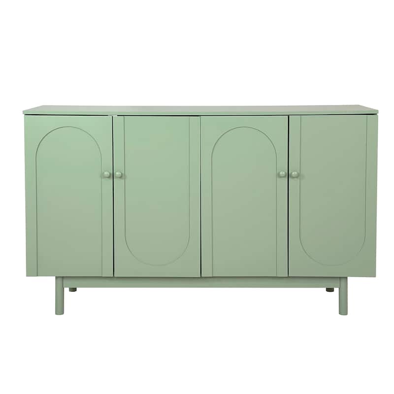 4-Door Buffet Cabinet with Storage, Kitchen Sideboard Buffet w/ Wood Legs, Adjustable Shelves, Living Room Storage Cabinet