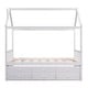 preview thumbnail 3 of 16, Elegant design,Twin size Wooden House Bed with Trundle and 3 Storage Drawers