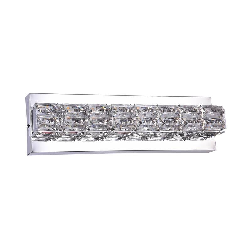 1-Light Chrome Wall Sconce With Clear Crystal Accents