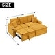 preview thumbnail 61 of 69, 80.3" L Shaped Couch with Pull Out Bed Corduroy Sleeper Sofa Bed Convertible Sectional Couches with Cup Holder for Living Room