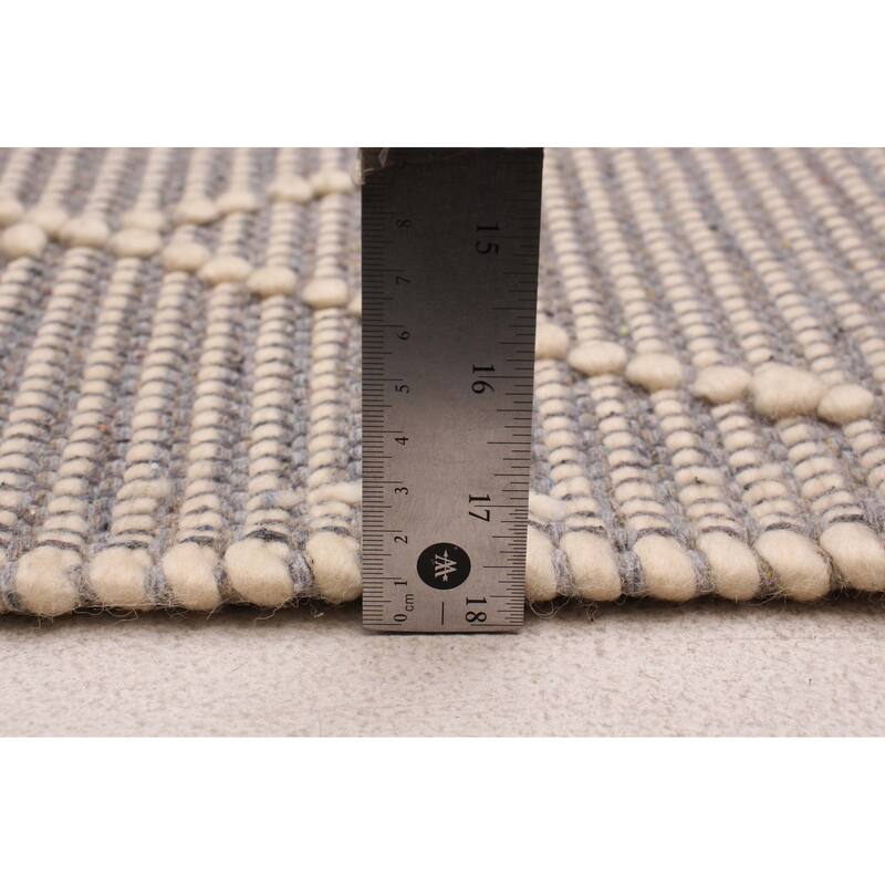 ECARPETGALLERY Braid weave Sienna Grey Wool Rug - 5'10 x 8'10