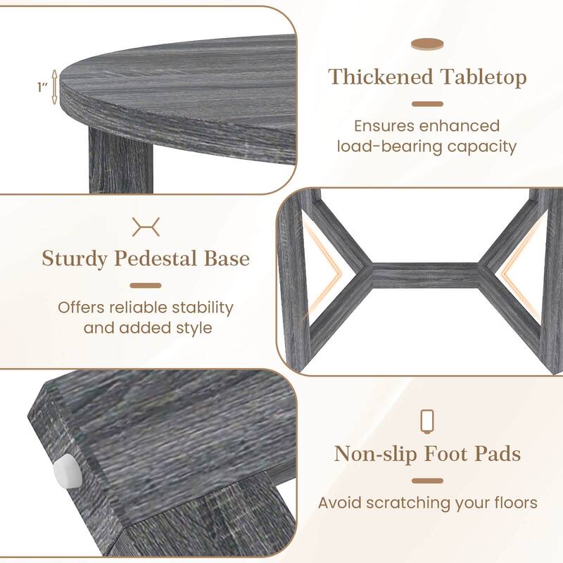 Costway 36 Inch Wood Dining Table for 2-4 People with Wing-shaped - See Details