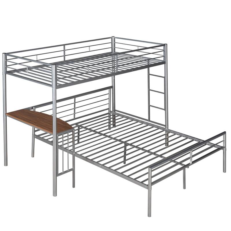Twin Over Full Bunk Bed with Desk