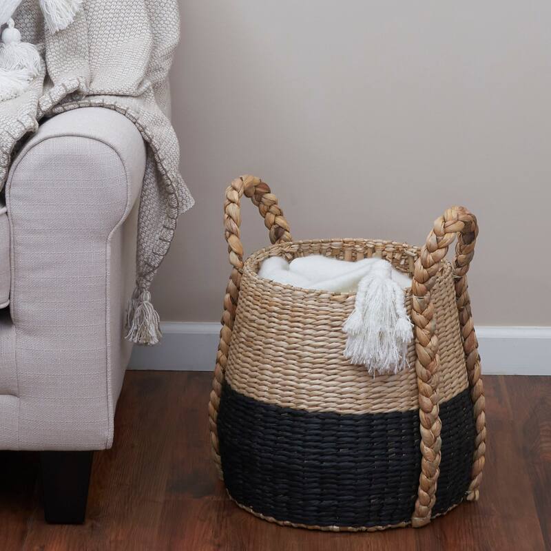 Household Essentials Cattail and Paper Terra Basket - 13.8"L x 13.8"W x 13.8"H