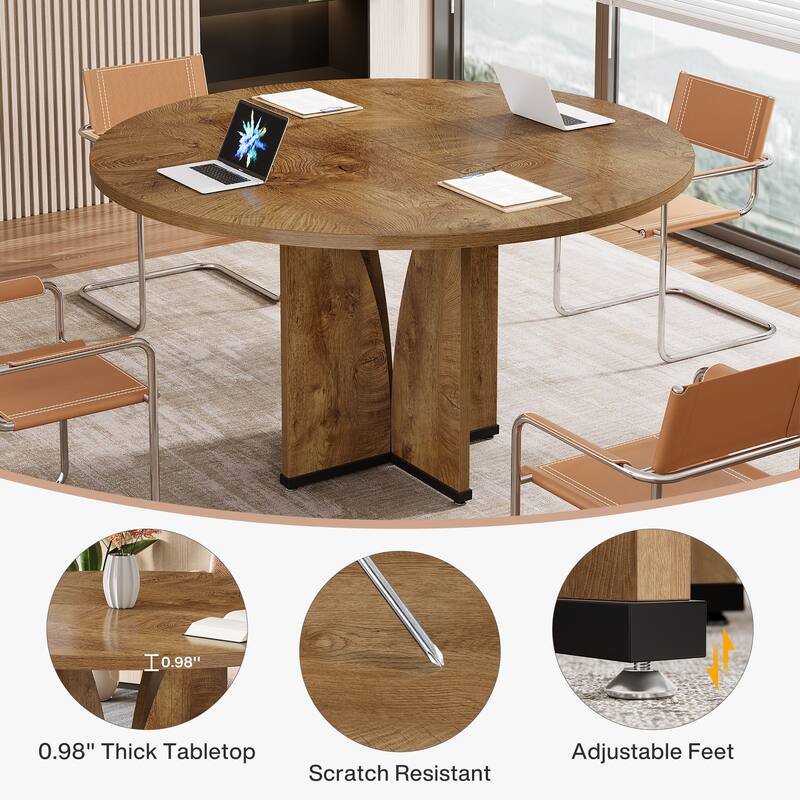 39" Round Conference Table for 4, Multi-Purpose Round Office Table