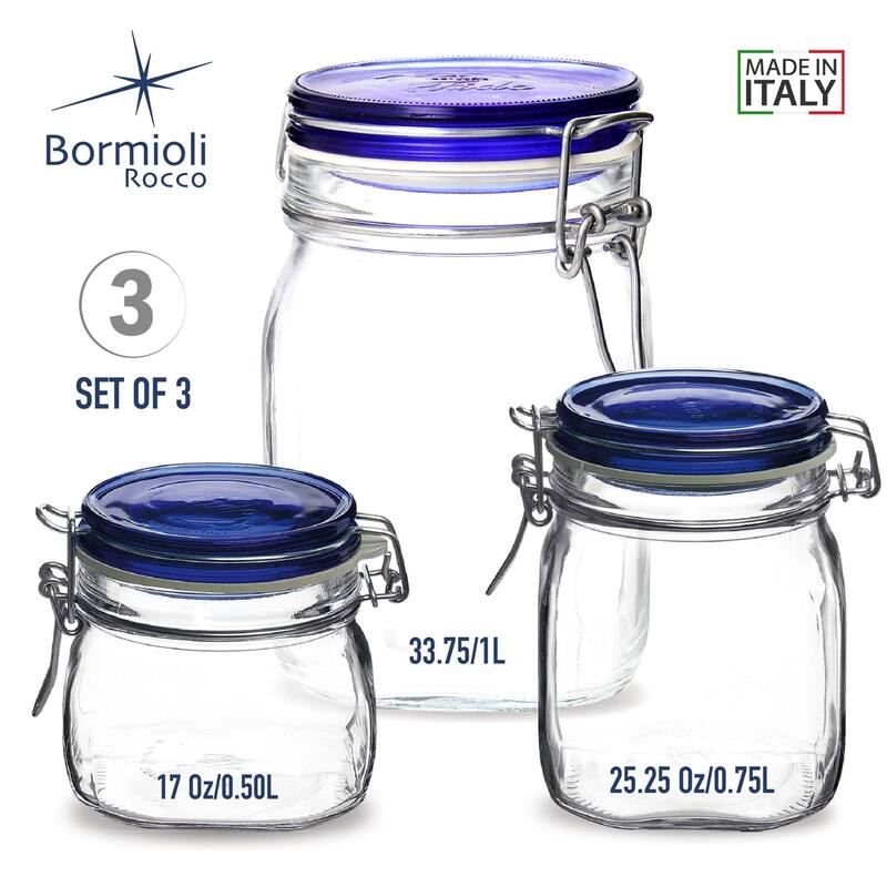 Bormioli Rocco Fido Jar with Lid 3 Piece Set