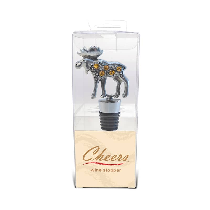 Cheers Moose Metal Wine Stopper - Elegant Vacuum Seal Reusable - 5 inches