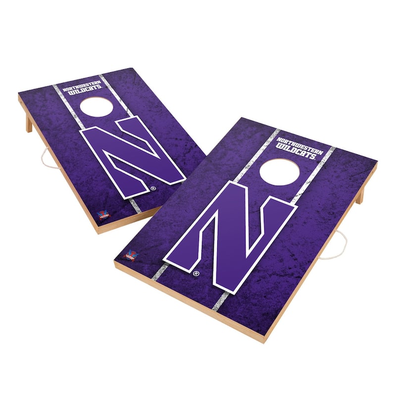 Vintage Northwestern Wildcats Regulation 2x4 Cornhole Set