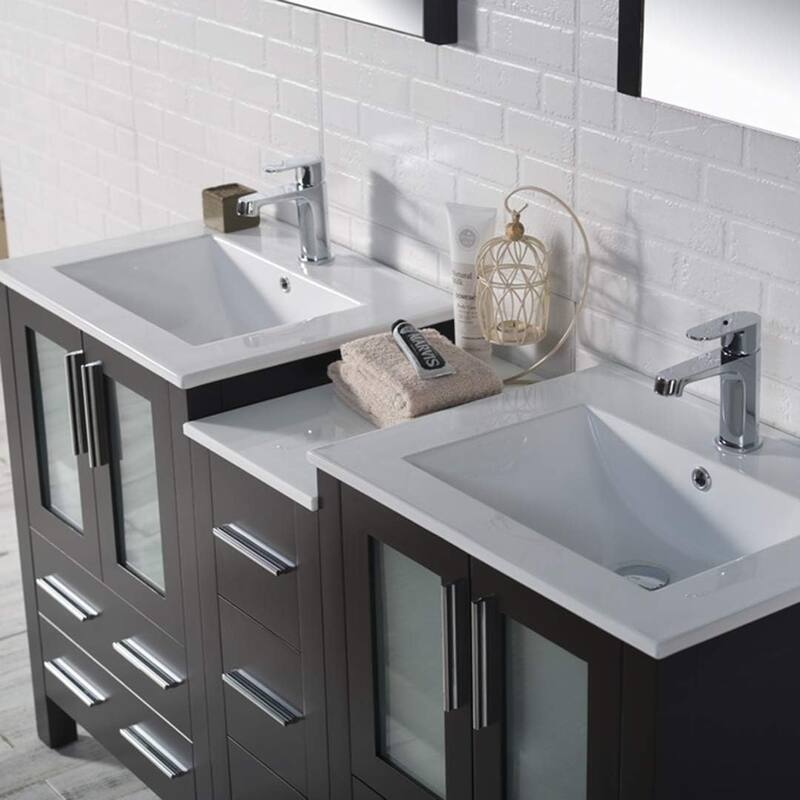 Blossom Sydney 60" Solid Wood Double Sink Bathroom Vanity with Cabinet