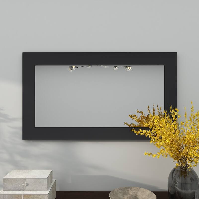 Black Wooden Room Wall Mirror