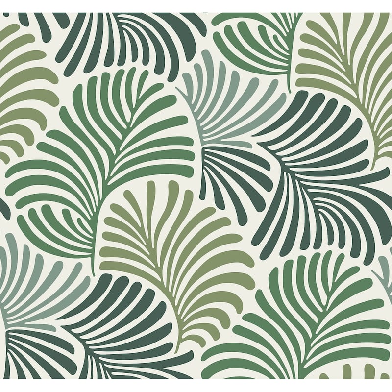 Scott Living Trousdale Green Fanning Flora Wallpaper