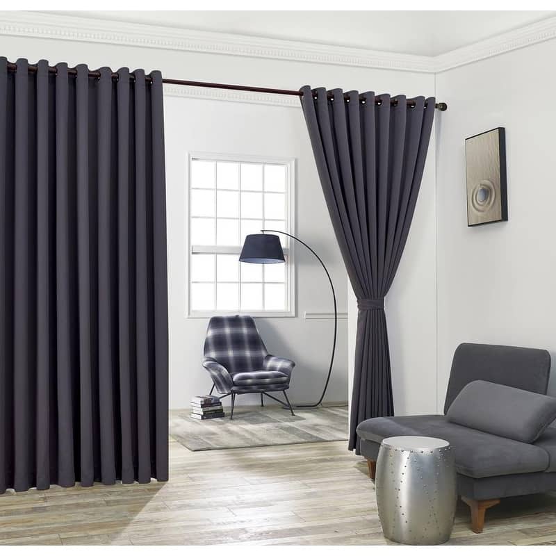 Home Sweet Home Dream Thermal Insulated Blackout Curtain Panels with Tie-Backs - 108" W x 120" L - Charcoal