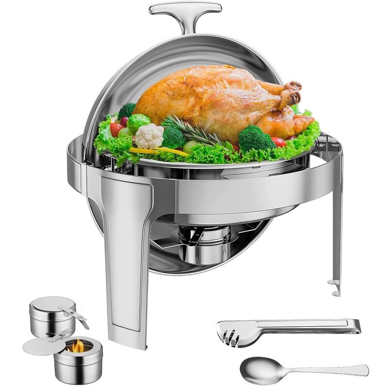 6QT Chafing Dish Buffet Set - Silver