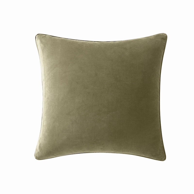 Brooklyn Loom Matte Cotton Velvet Decorative Pillow - Green - 20x20