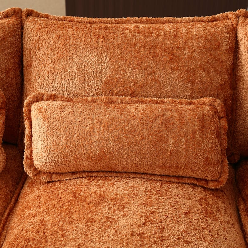U Shaped Sectional Sofa,Modern Chenille Tufted Overstuffed Comfy Cloud 4 Seater Couch with Double Chaises & Pillows