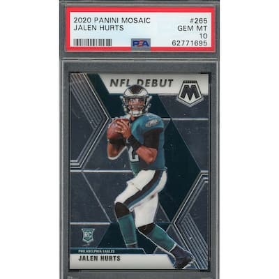 Jalen Hurts 2020 Panini Mosaic Football Rookie Card #265 Graded PSA 10 - 8'6" x 11'6"