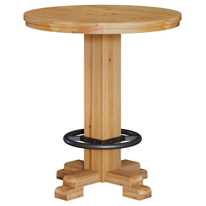 Solid Wood Bar Table, Round Bistro Pub Table, Pub Bistro Living Room Home Bar Unit