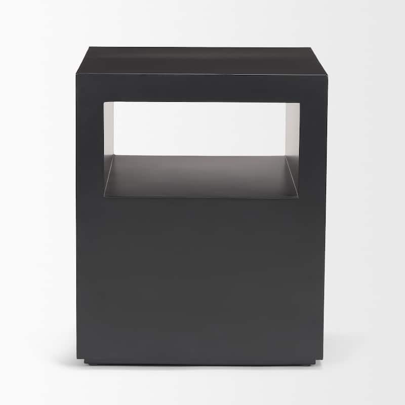 Vondra Matte Black Metal w/ Open Shelves Side table