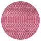 JONATHAN Y Trebol Moroccan Geometric Textured Weave Indoor/Outdoor Area Rug - 5' Round - Fuchsia/Light Gray