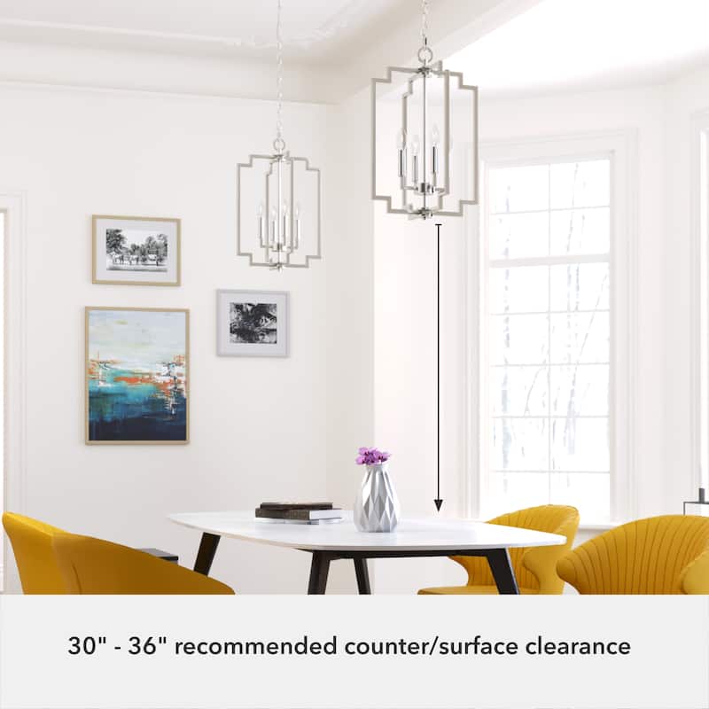 Hunter Zoanne 4-Light Modern Pendant Hanging Light - Island, Entry, Dining - Geometric, Contemporary, Candle, Transitional