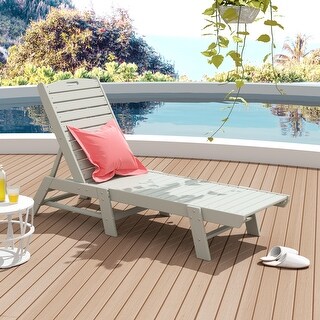 POLYTRENDS Laguna All Weather Poly Pool Outdoor Chaise Lounge - Armless