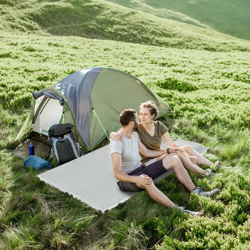 Memory Foam Camping Mattress with Pillow & Removable Cover & Hangbag