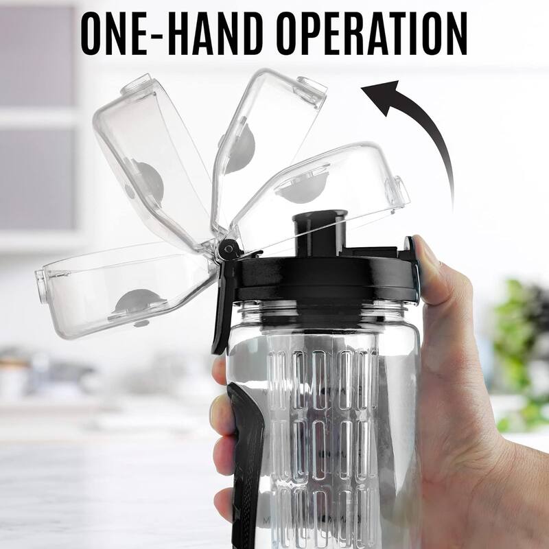 Zulay Kitchen Fruit Infuser Water Bottle With Sleeve 34oz