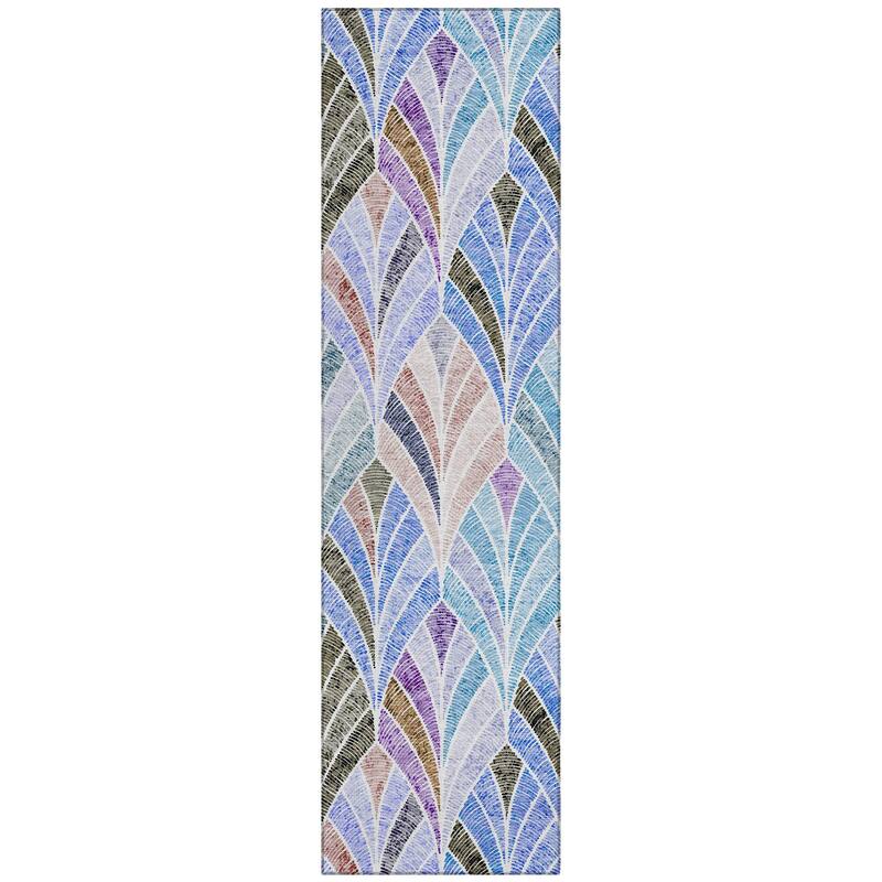 Machine Washable Indoor/ Outdoor Chantille Modern Mosaic Rug