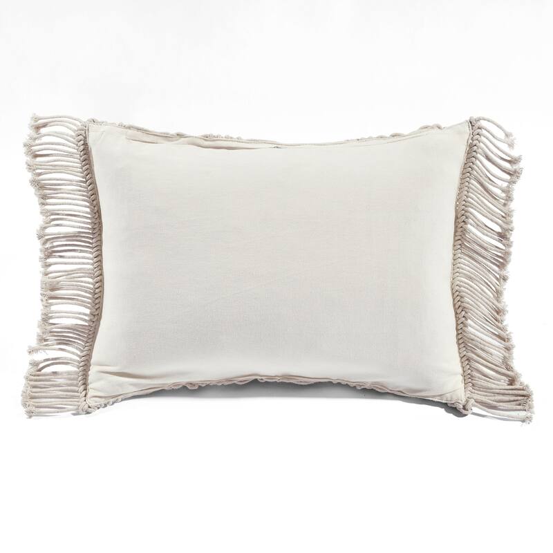 Lush Decor Studio Chevron Macrame Decorative Pillow Cover