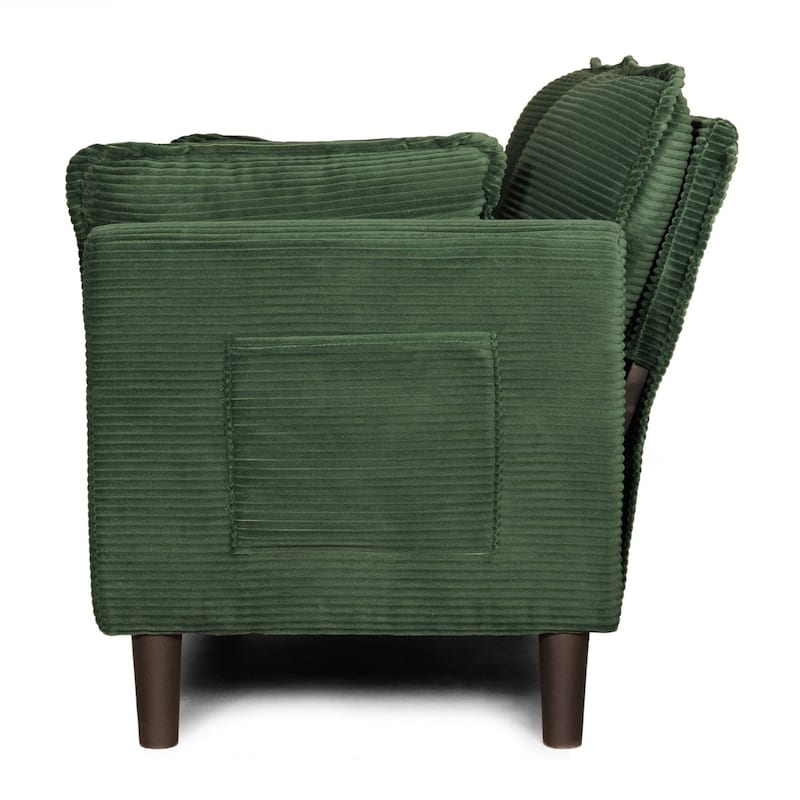 48.03" Soft Corduroy 2-Seater Sofa with Side Storage Pocket