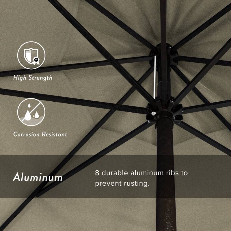 North Bend 9-foot Round Auto-tilt, Bronze Finish, Sunbrella Patio Umbrella by Havenside Home