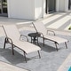 preview thumbnail 1 of 52, Pellebant Outdoor Lounge Chair Aluminum Adjustable Backrest with Side Table