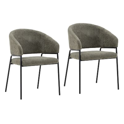 Camilla Upholstered Dining Chair, Olive (Set of 2)