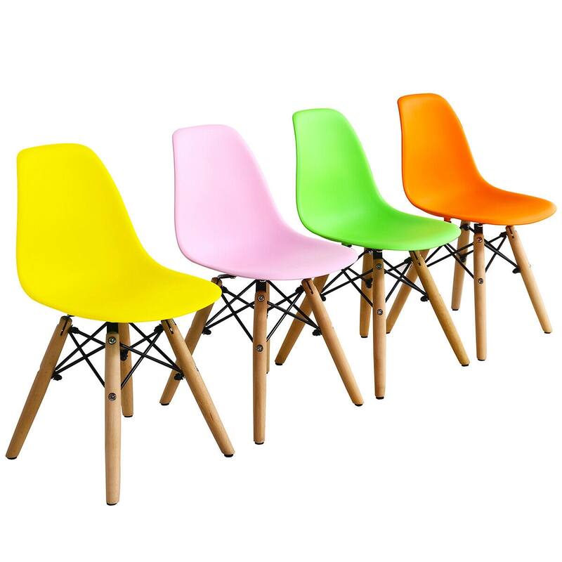 Gymax 5 PC Kids Colorful Round Table Chair Set w/ 4 Armless Chairs - See Details
