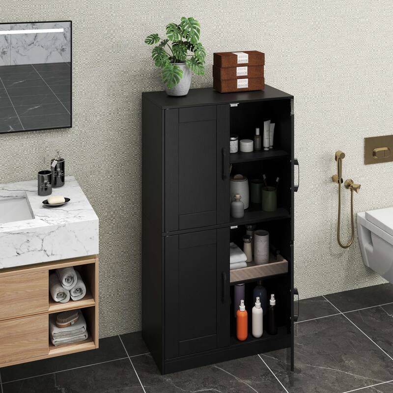 Costway Bathroom Cabinet with Doors & Adjustable Shelves Storage - See Details