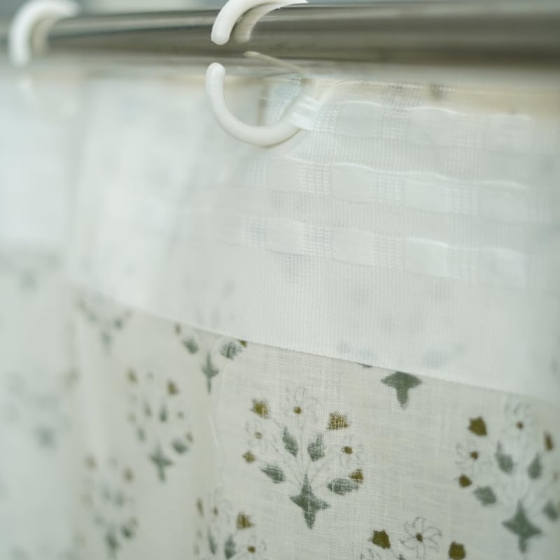 Fabdivine Handmade Block Print Floral Curtain Perfect for Room or Window Décor