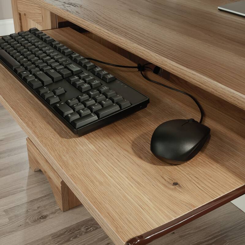 Engineered Wood Transitional Computer Desk Slide-Out Keyboard Tray
