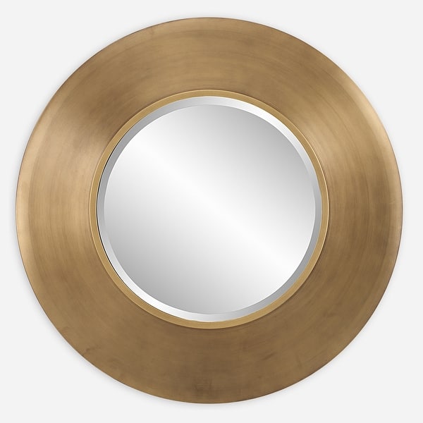 slide 2 of 6, Uttermost 09959 Contessa 29-1/2" Diameter Circular Framed Bathroom Antiqued Gold