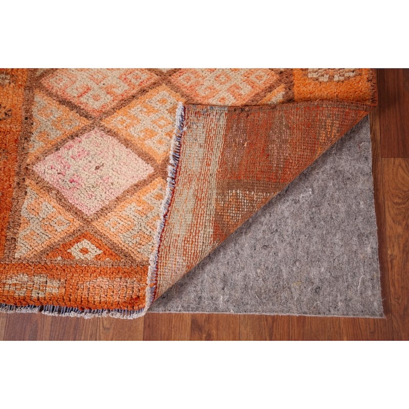 Oushak Turkish Vintage Runner Rug Hand-Knotted Geometric Wool Carpet - 2'8"x 13'7"