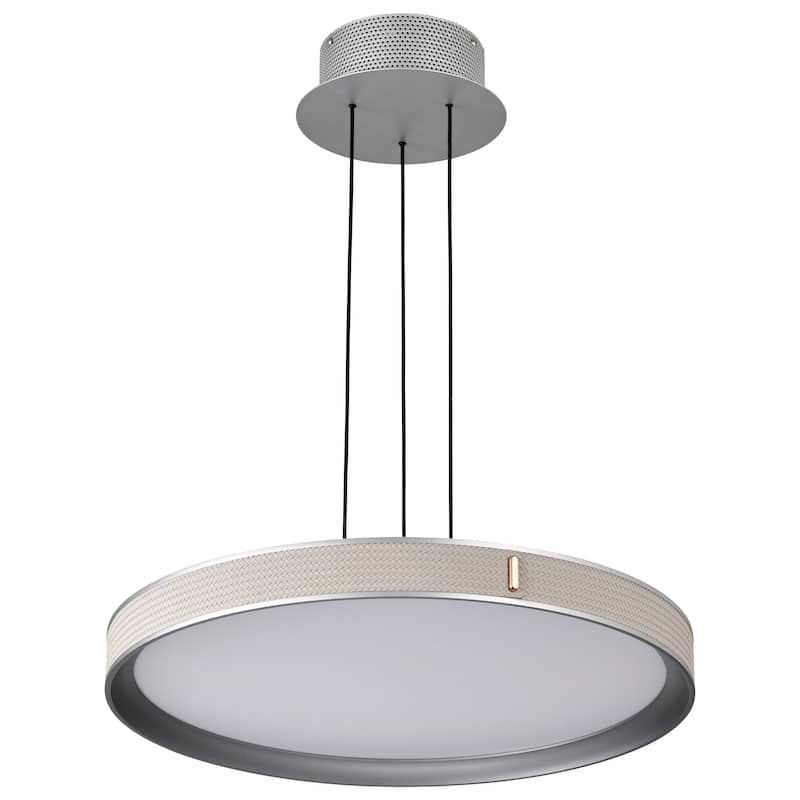 Bandon 20 Inch LED Pendant Gray with Off White Wrap Acrylic Lens