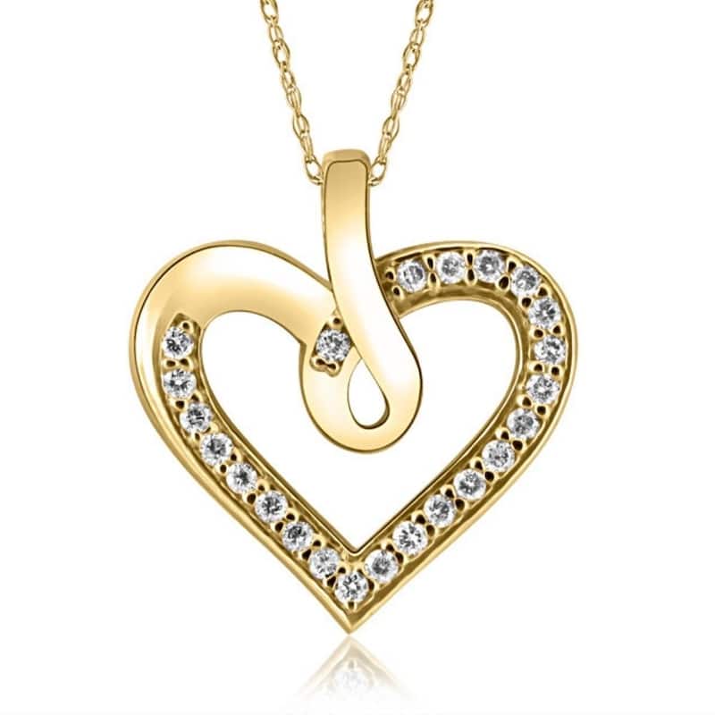 10K Yellow Gold 1/4ct Diamond Heart Pendant